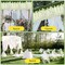 Wisteria Artificial Flowers Garland,10Pcs Total 60ft Silk Fake White Wisteria Flowers Hanging for Home Garden Wedding Arch Party Indoor Outdoor Decor